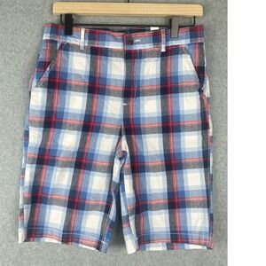 The Childrens Place Boys Plaid Shorts Size 14 Red Blue White Casual Summer